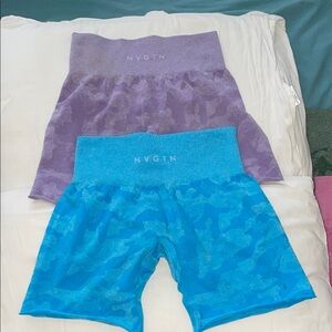 NYGIN Purple and Blue Seamless Shorts